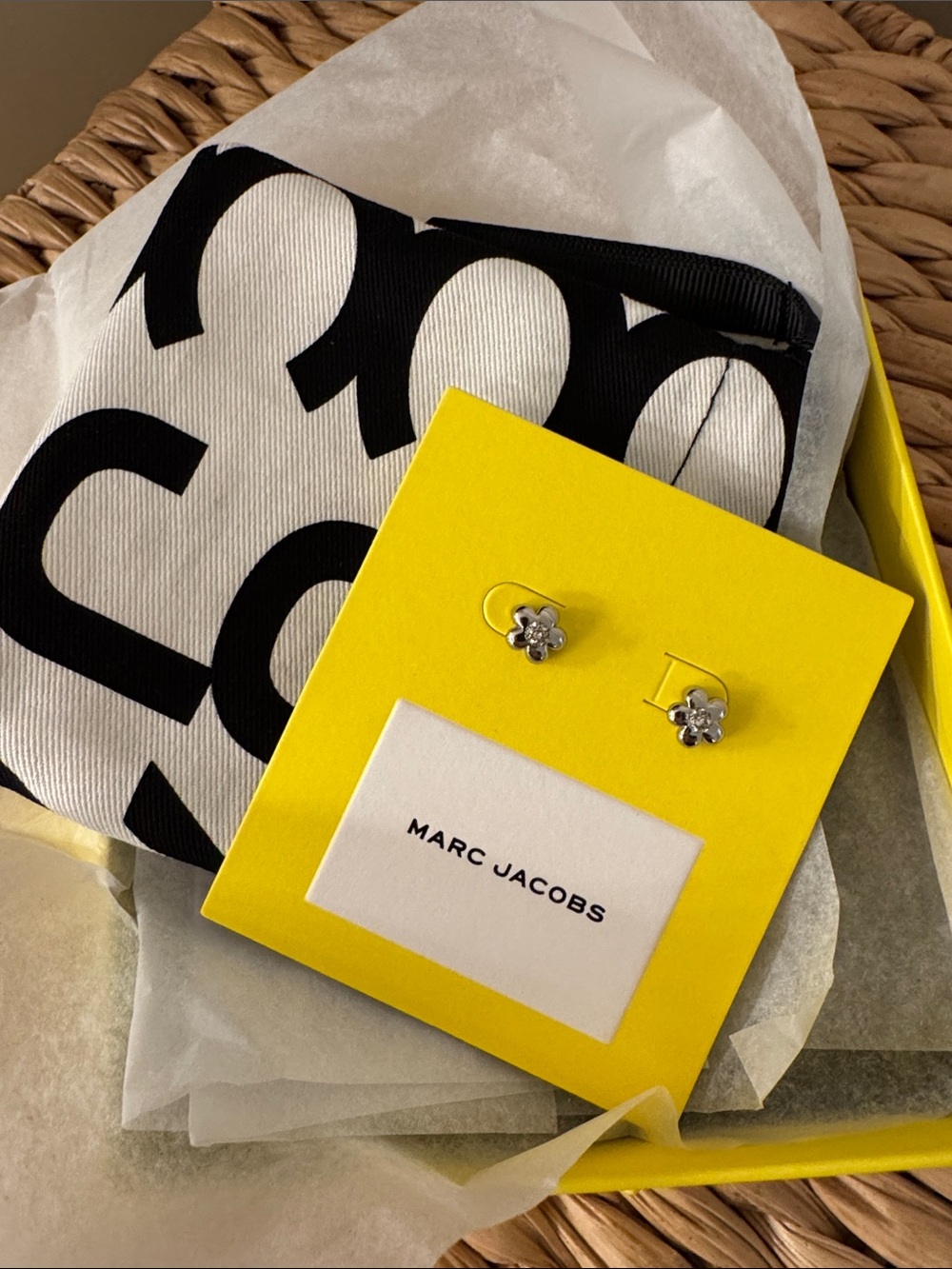 Marc Jacobs Silver Flower Stud Earrings